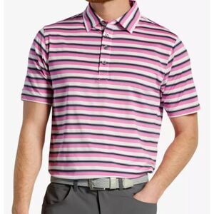 RALPH LAUREN Lisle Club Striped Short Sleeve Polo Shirt Size Large